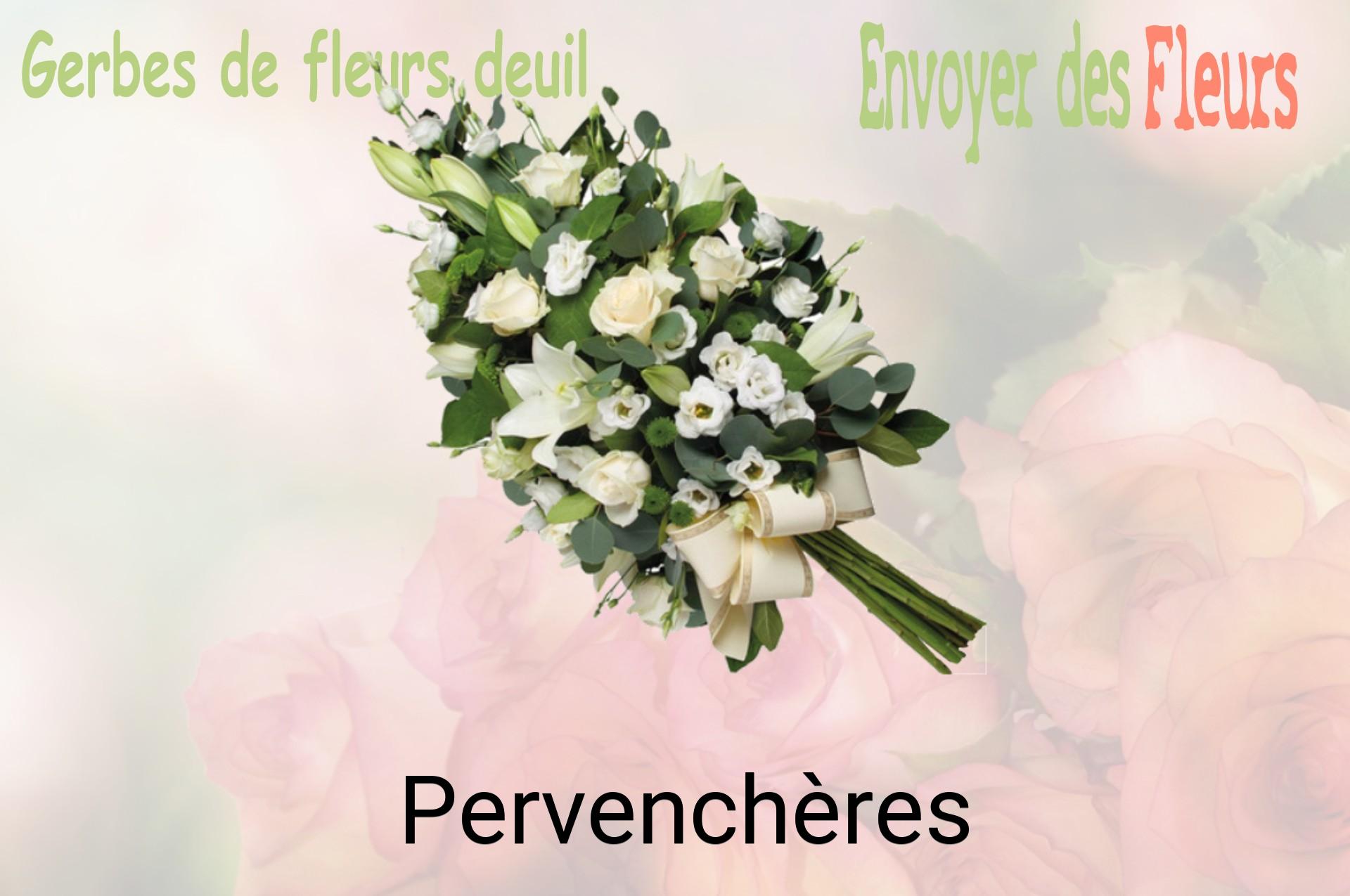 Gerbe de fleurs de deuil livrée à Pervenchères